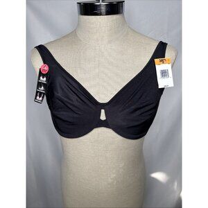 The Lily Fit 38DD Underwire Bra LY0904 Black Minimizer NWT Open Neck $48